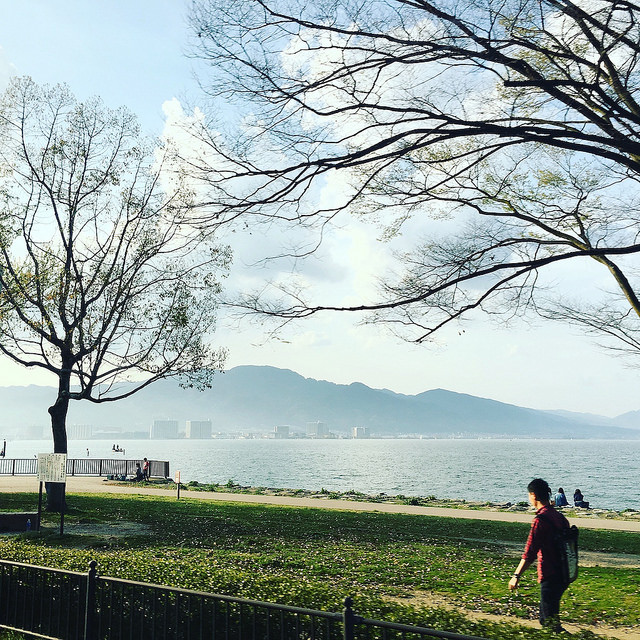 美しい琵琶湖畔の風景